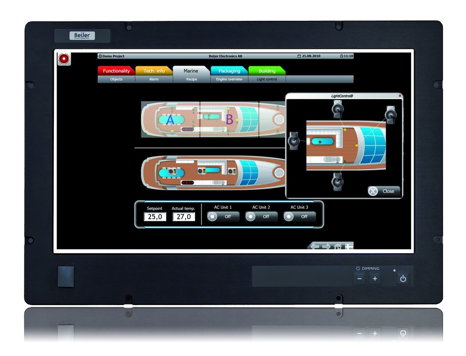Beijer Electronics lanserar widescreen-skärm och industriell PC  perfekt för marina applikationer